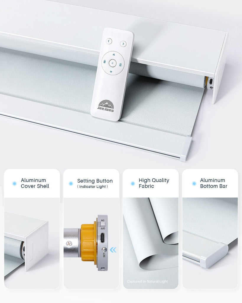 Smart Roller Shades for Windows, Works with Alexa, White