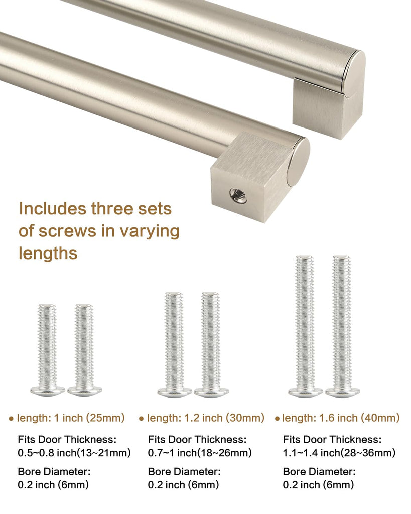 15 Inch Pulls Round Rod for Cabinet,Closet,Fridge, Basket Drawer, Oven Door