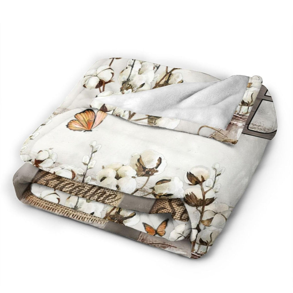 Cotton Flower Throw Blanket for Women Girls 60"x50"
