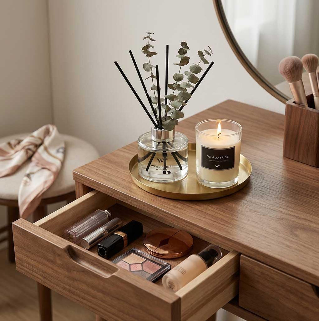 Flower Reed Diffuser Set Wild Eucalyptus Mint Scent Accessories Shelf Decor & Air Fresheners, Sticks Defusers - Set of 51