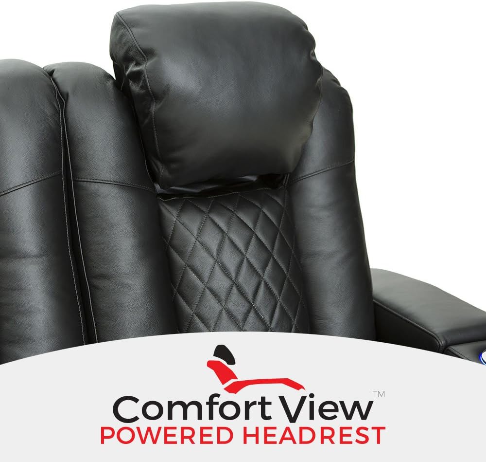 Anthem Home Theater Seating - Italian Leather - Power Recline Sofa - Fold-Down Table - Powered Headrests - Arm Storage