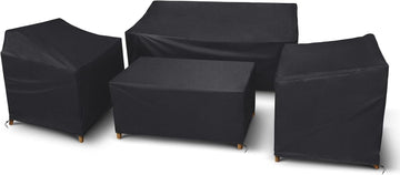 Patio Furniture Cover 4 Piece Set, Black, Regular | Outdoor Furniture Cover Waterproof for Loveseat, Lawn Chairs