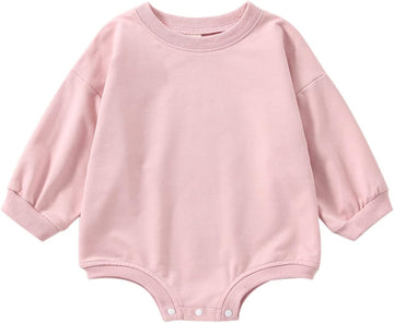 Baby Boy Girl Bubble Shirt Romper Outfit Short Sleeve Summer Bodysuit Top Oversized Crewneck Jumpsuit