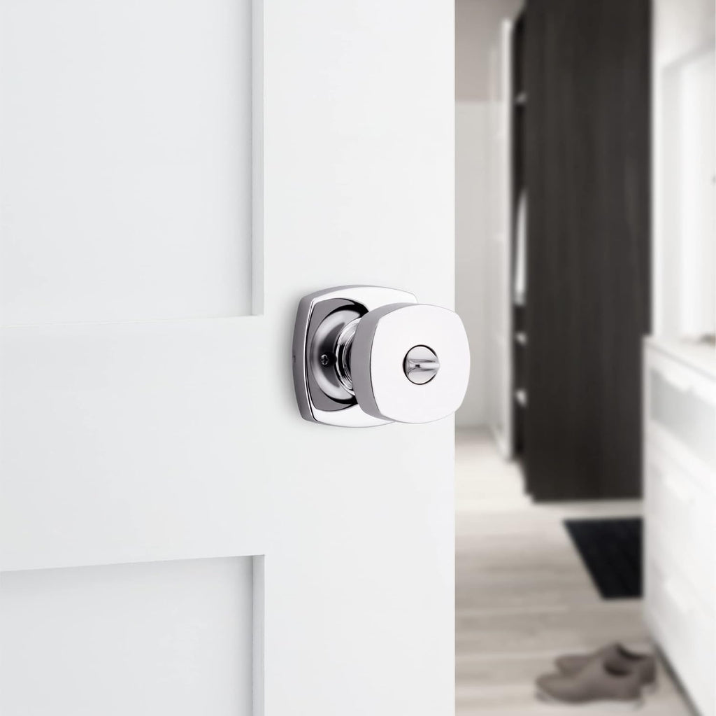 Arroyo Knob Interior Privacy Door Knob with Lock, Door Handle , Polished Chrome Keyless Turn Lock Doorknob