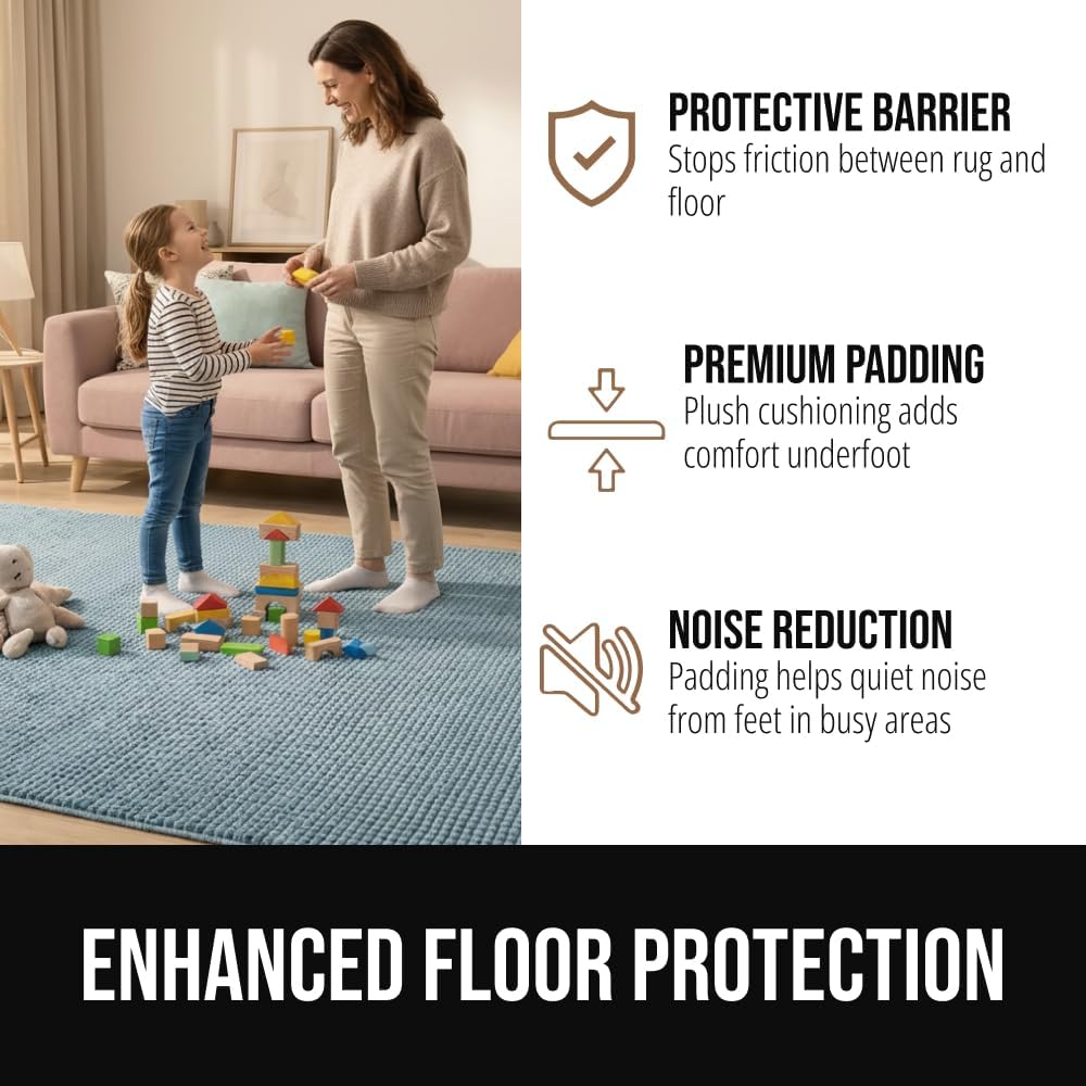 Premium Dual Sided Thick 5x7 Rug Gripper Pad for Hardwood Floors, Breathable Slip Resistant Pad Grips Under Carpet - Set of 35