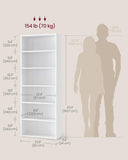 Bookshelf, 6-Tier Bookcase, Book Shelf, Open Storage Shelf, 9.4 x 23.6 x 63.3 Inches, Dinning Room