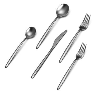 Minimalist 2.0 40-Piece Flatware Set, 18/10 Stainless Steel