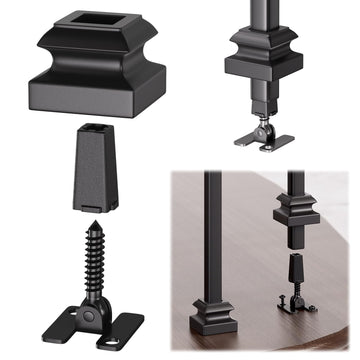 10-Pack Baluster Connectors with Flat Shoes Adjustable Height and Angle Connectors for 1/2'' Square Balusters for