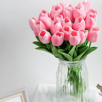 5 Pcs Artificial Tulip Lily Flowers for Vase - Home Décor, Living Room, Bedroom, Party & Wedding Decoration Items