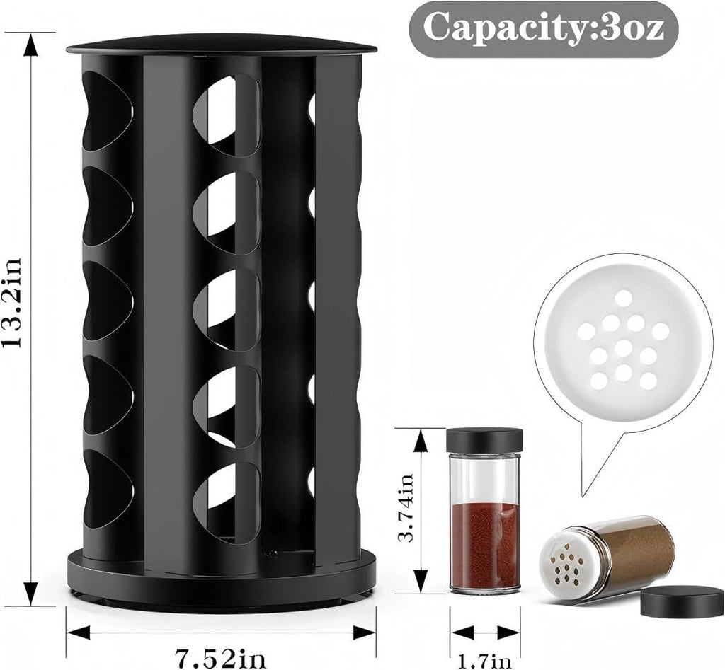 Rotating Spice Rack Organizer for Cabinet, Spice Racks Storage with 20 Jars, Spinning Spice rack Countertop, Spice