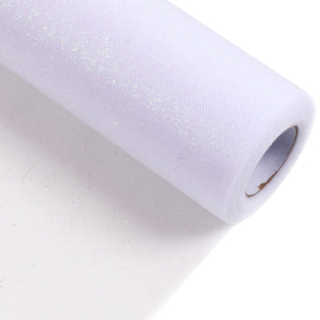 Sparkling Tulle Rolls, 15" by 30 Yards(White)