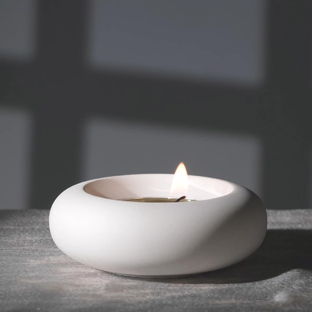 Handmade Decorative Pebble Tealight Candle Holders Set of 8 - Handcrafted Home Decor Accent for Calming Earthy