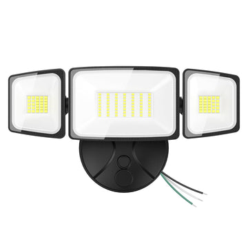 75W Flood Lights Outdoor, Brightness Security Lights Switch Controlled, 3 Adjustable Heads, IP65 Waterproof