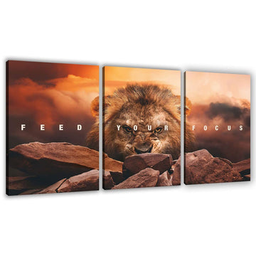 Motivational Wall Art Inspirational Wall Art 3 Pieces Canvas Poster Wall Painting Lion Artwork Bedroom Home Decor