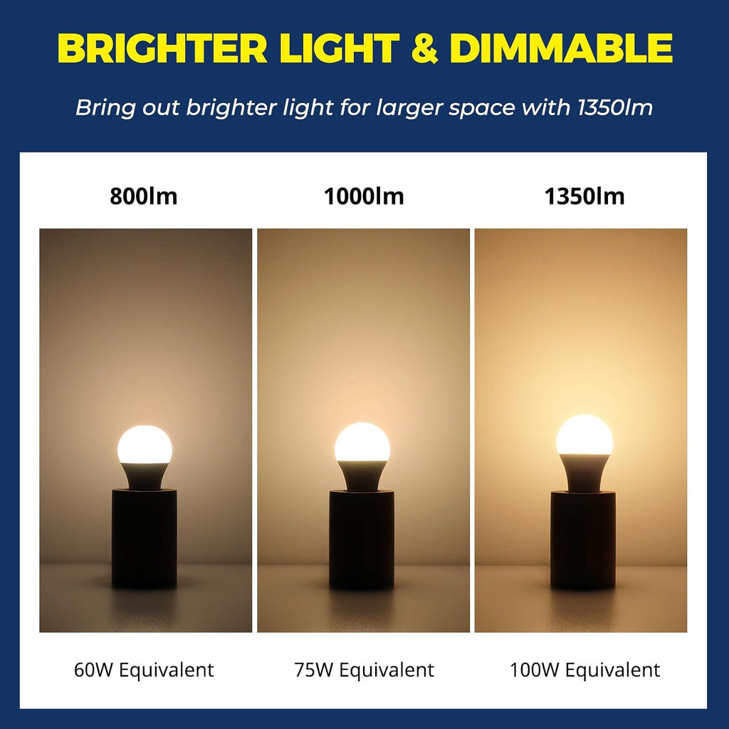 Smart Light Bulbs 100W Equiv., 1350LM 11W Smart Bulb Works with Alexa/Google Home/SmartLife, A19 E26 RGBCW Color