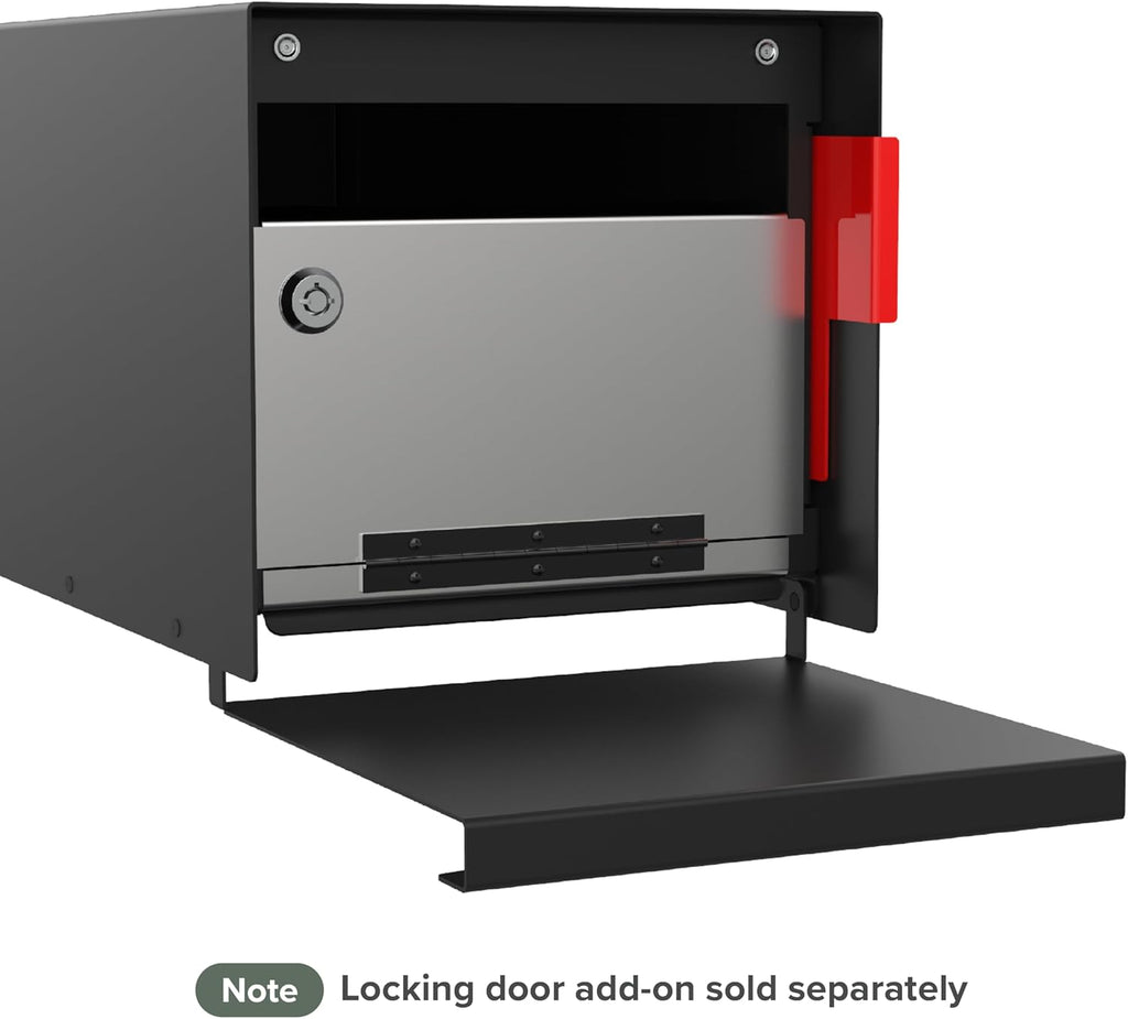 Mailbox | Modern Design Personalized Thompson Flat Top Post Mount Mail Box | 20.5” x 9.2” x 8.5” | Galvanized Steel