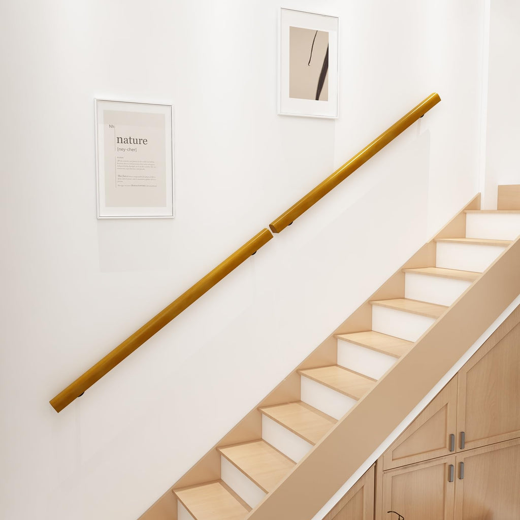 5FT Wooden Stair Railing Indoor, Wall Railings for Stairs, Hand Rails for Indoor Stairs, Non-Slip Stair Handrail