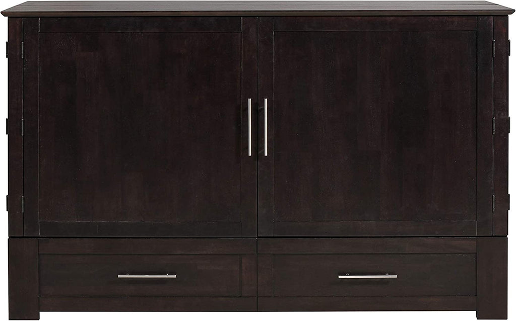 Daily Delight Murphy Cabinet Chest Bed with Charging Station 8 Inch, Queen (Java)