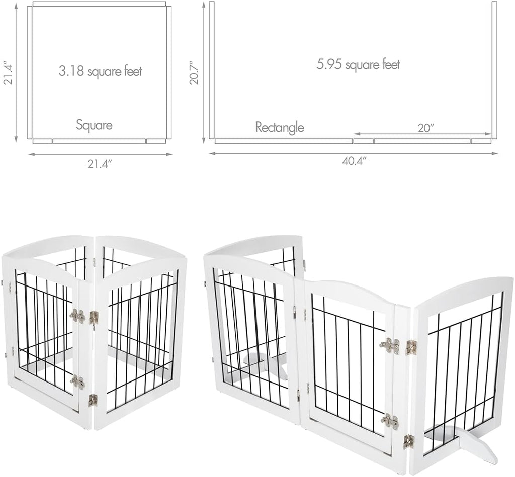 Dog Gate Indoor with Door, Freestanding Pet Gate for Doorway, Stair