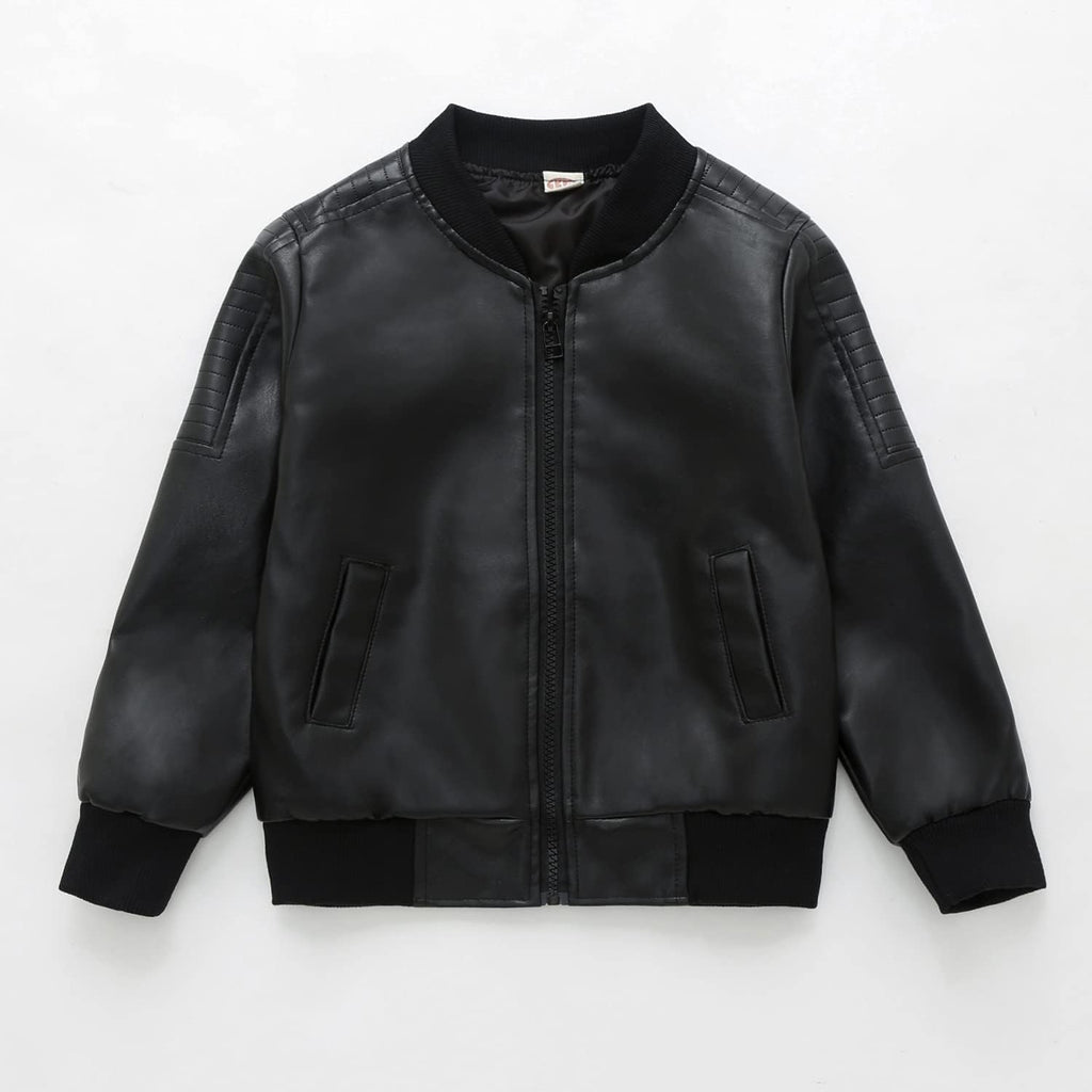 Boys' Outerwear Jackets,Kids Faux Leather Jacket, children's motorcycle Faux leather zipper coat