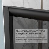 60" W x 75" H Semi-Frameless Glass Shower Door in Matte Black, Sliding Shower Door with SGCC Gray Tempered Glass