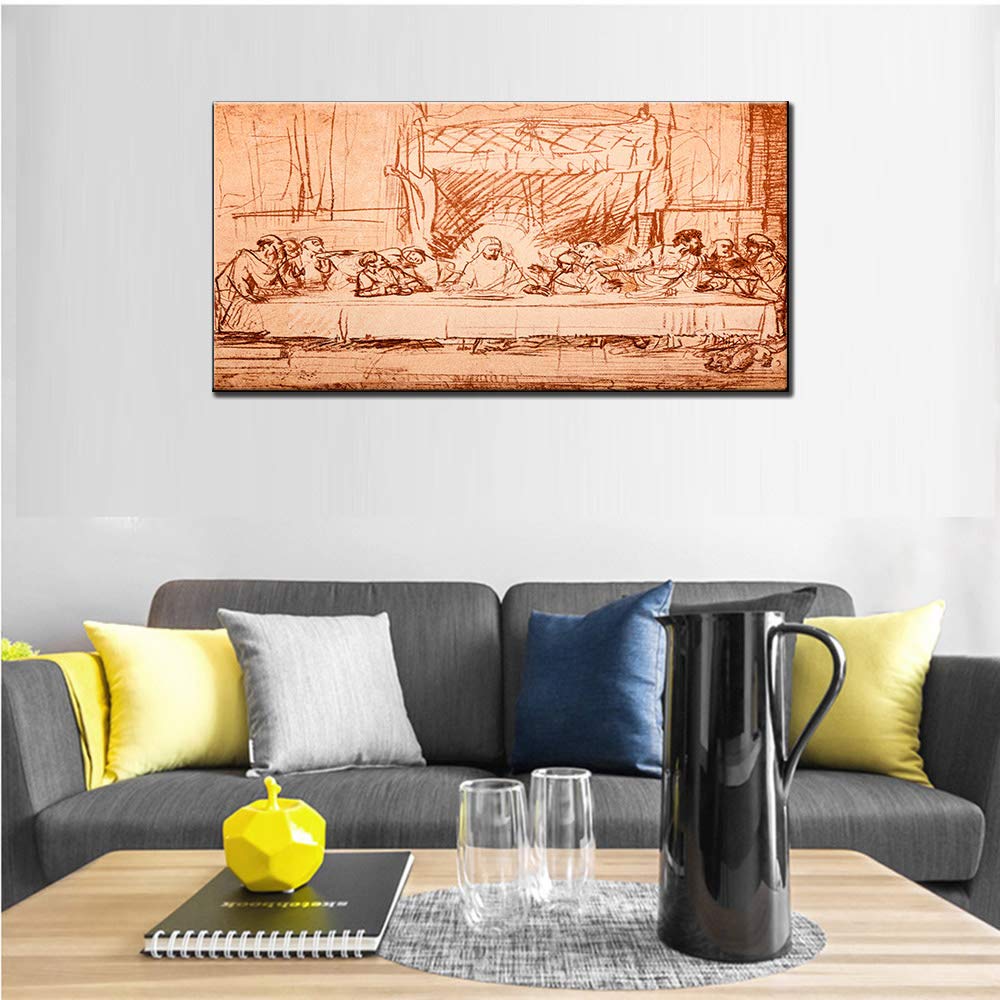 Jesus, Painting Wall Art, The Last Supper By Leonardo Da Vinci - Wall Art Hanging Living Room & Office Decor