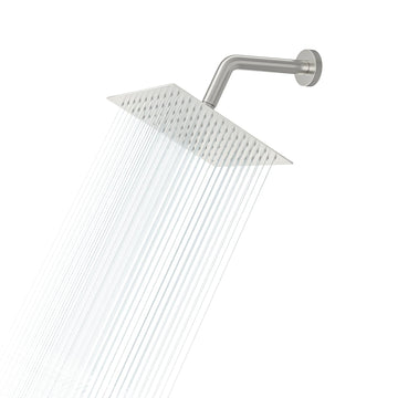 Rain Shower Heads High Pressure, Rainfall Showerhead Fixed Mount, 6 Inch Large Square High Flow Shower Head (Brushed