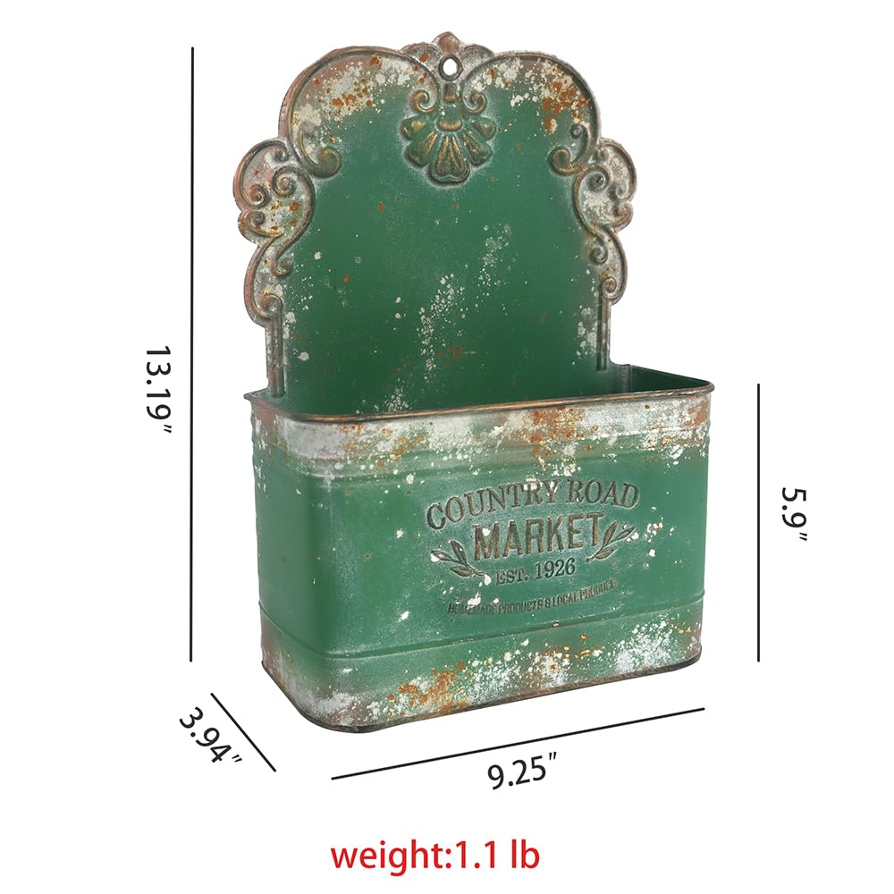 Metal Wall Planter Outdoor Wall Hanging Planter Rustic Wall Mount Planter Outdoor Wall Planter for Farmhouse Garden