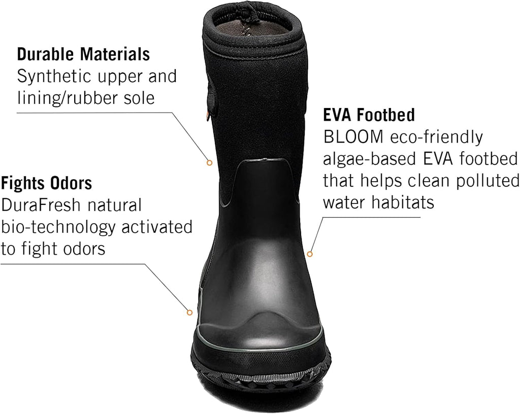 Grasp Kids Waterproof Rain Boots, Insulated Winter Snow Boots