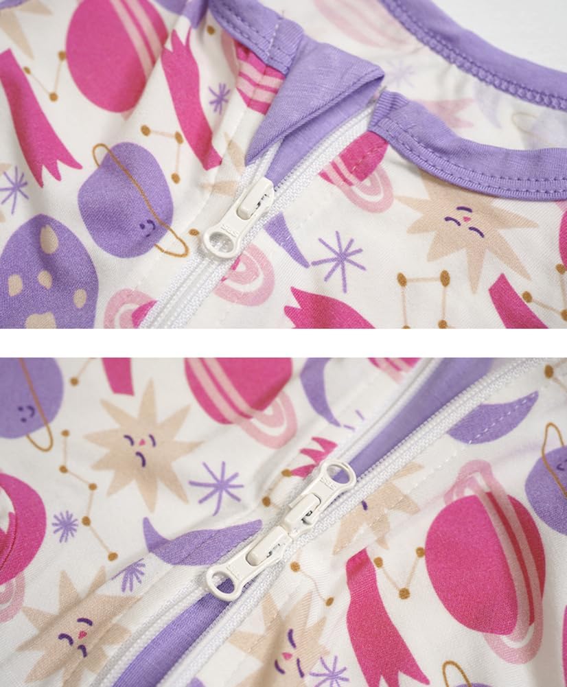 Toddler Unisex Baby Bamboo Viscose Pajamas Short Sleeve Romper