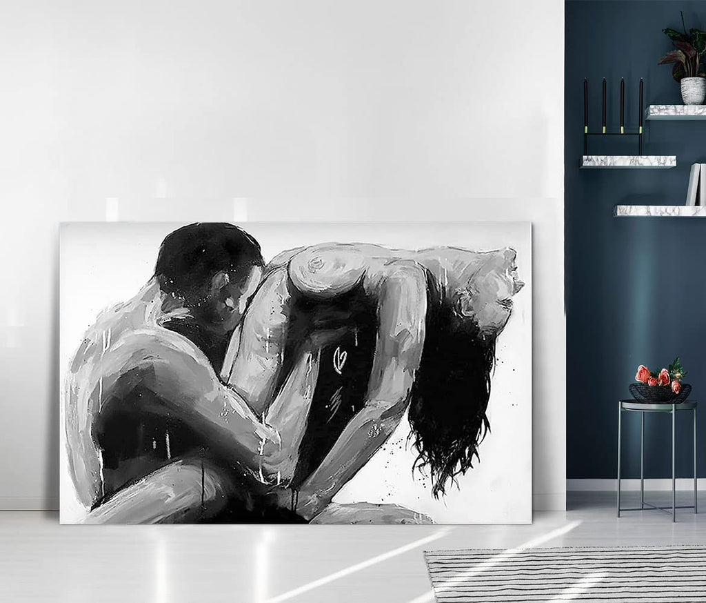 Art Woman and Man Poster Abstract Black White Pictures Abstract Couple Paintings Couple Posters and Prints Bathroom