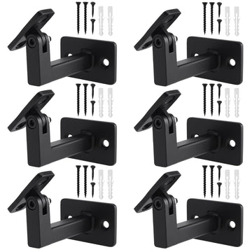 Handrail Brackets Adjustable Heavy Duty Steel Hand Rail Brackets for Indoor Staircase Stair Banister Railing, Black