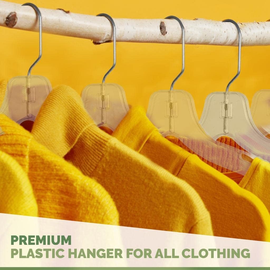 TM Clear Plastic Hangers 12 Pack Durable Plastic Shirt Hangers
