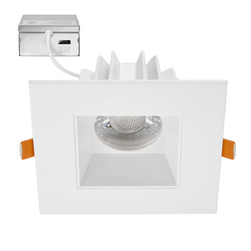 4" Anti-Glare LED Square Downlight, 1200 Lumens, 5 CCT, White