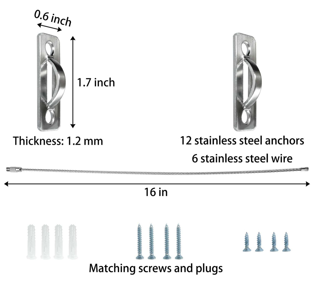 6 Sets Anti Tip Furniture Anchors for Baby Proofing, Earthquake Straps, Furniture Secure to wall Anchors, Childproof