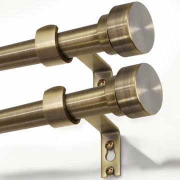 Antique Bronze Curtain Rods for Windows 66 to 120 Inches Adjustable Length Heavy Duty 1" Diameter Window Curtain Rod