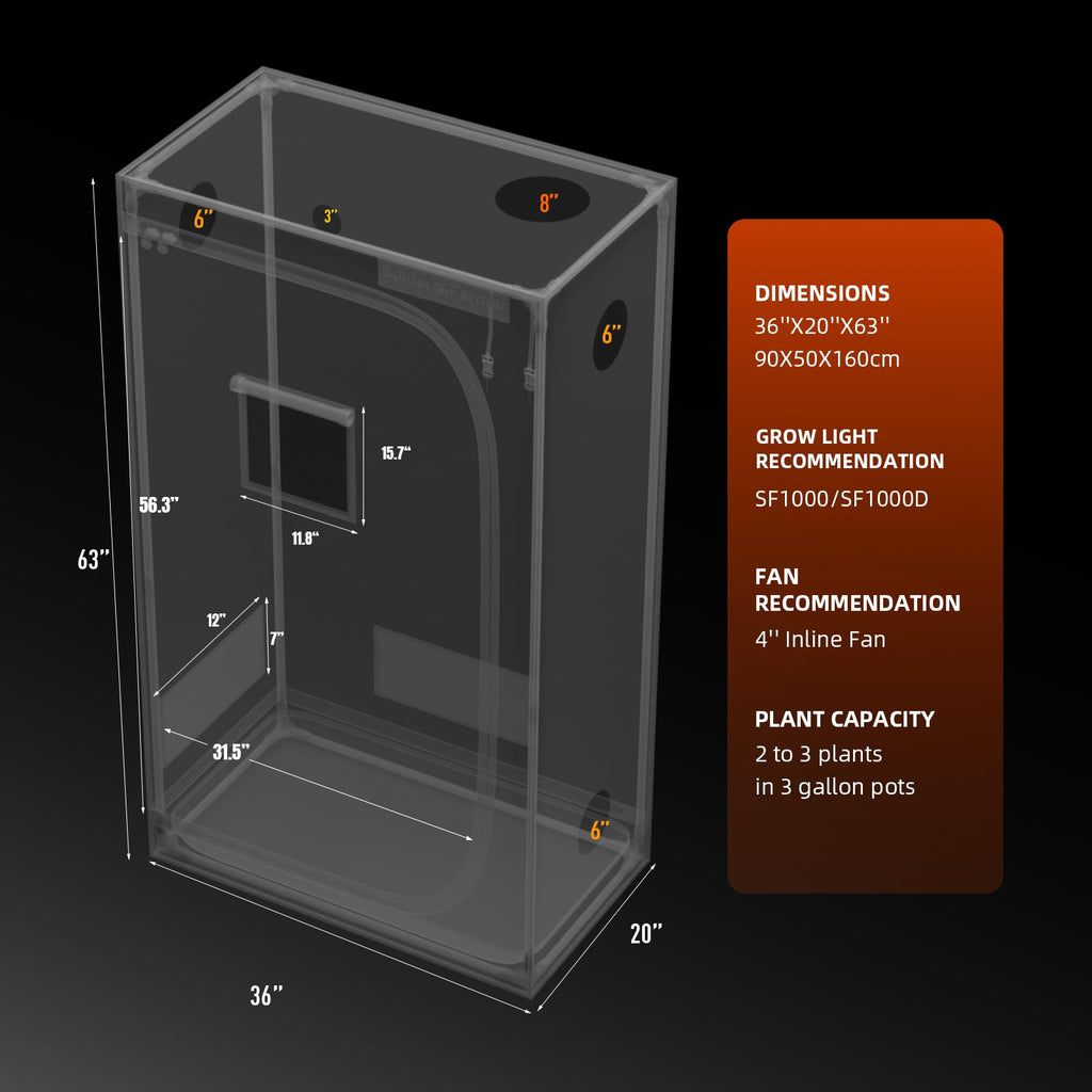 3x2 Grow Tent 36"x20"x63"for Indoor Plant Growing 2026 New