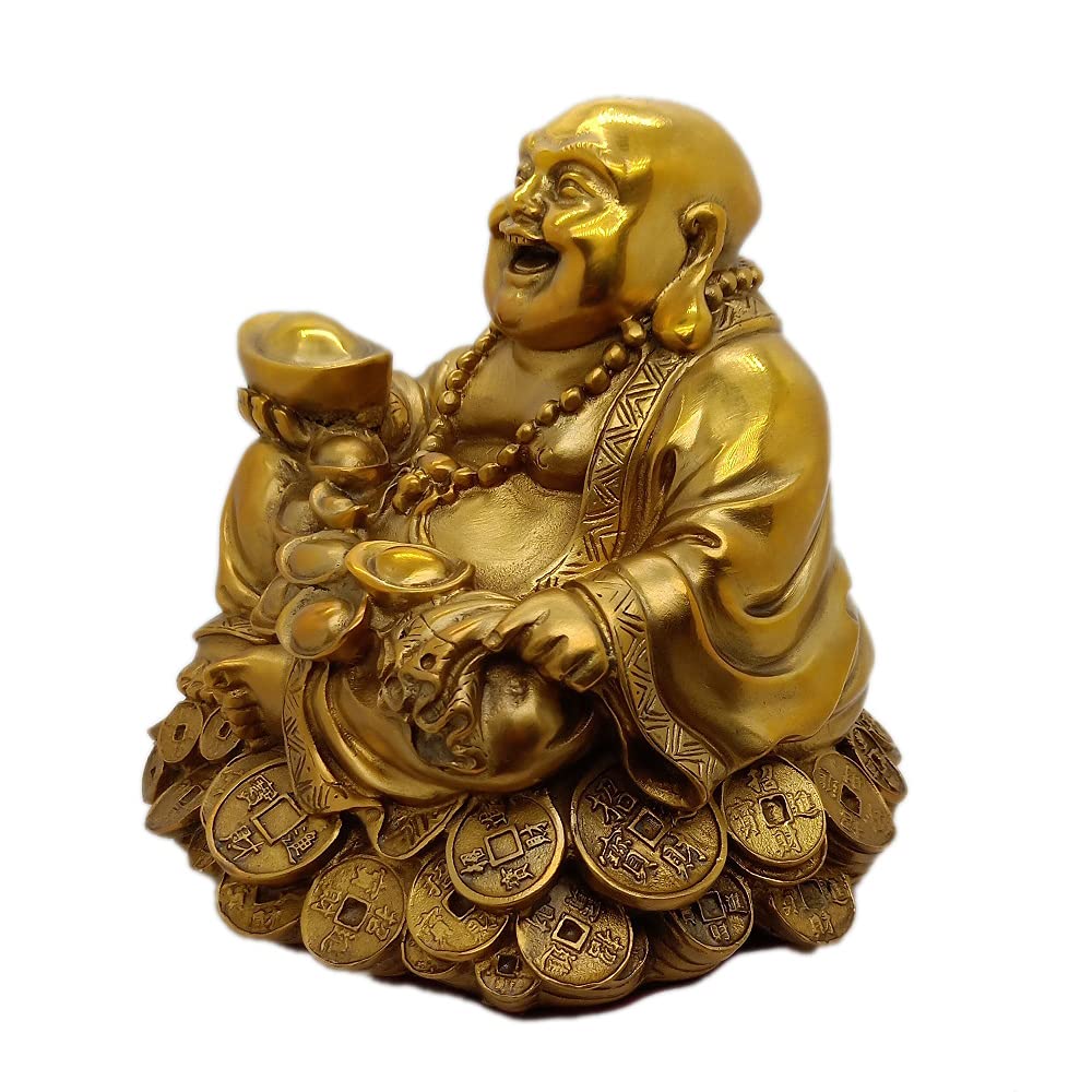 Feng Shui Decor Laughing Buddha Statue Maitreya Figurine Carrying Money Bag Happy Buddha for God Luck Sculptures Home