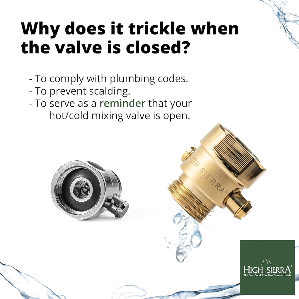 Sierra - CLASSICTM Solid Lead-Free Metal 1.5 GPM Award Winning. Ultra Low Flow Shower Head with Trickle Valve.