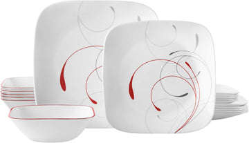 Vitrelle 18-Piece Service for 6 Dinnerware Set Triple Layer Glass and Chip Resistant