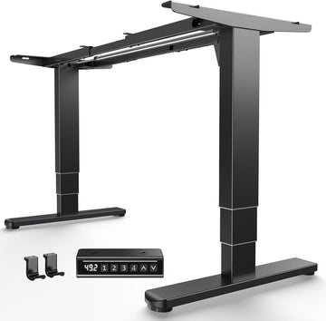 3-Stage Standing Desk Frame with Double Crossbeam,Black Frame Only | 23.6"-49.2" height range,Brushless Motor,220 lbs