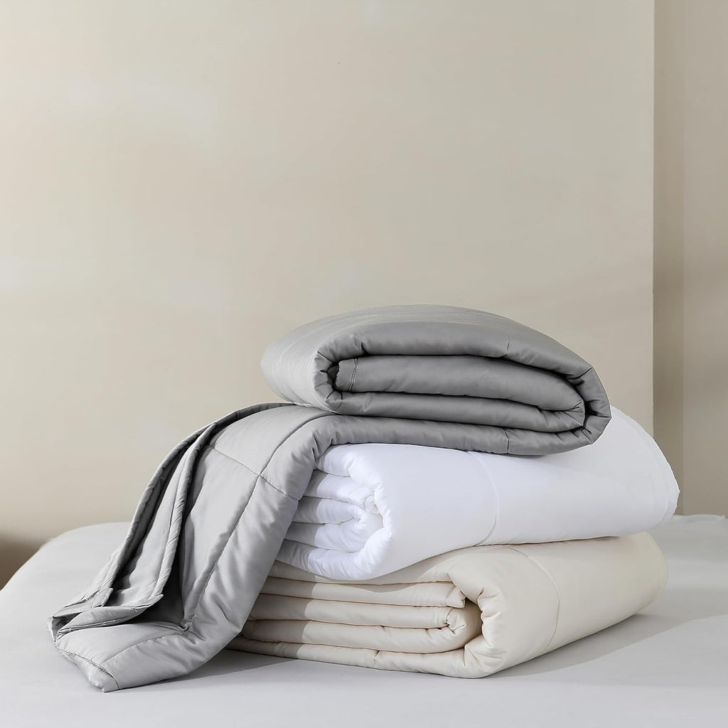 Lightweight Bamboo Viscose Quilt - Queen Size Cooling Blanket, 100% Rayon from Bamboo Shell with 200g Polyester Fill