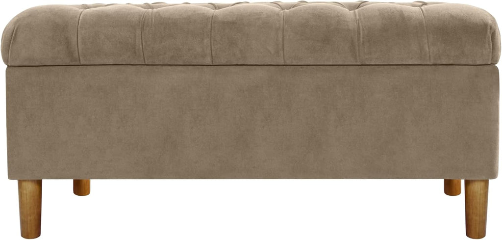 40" Ainsley Button Tufted Storage Bench - Fawn Velvet