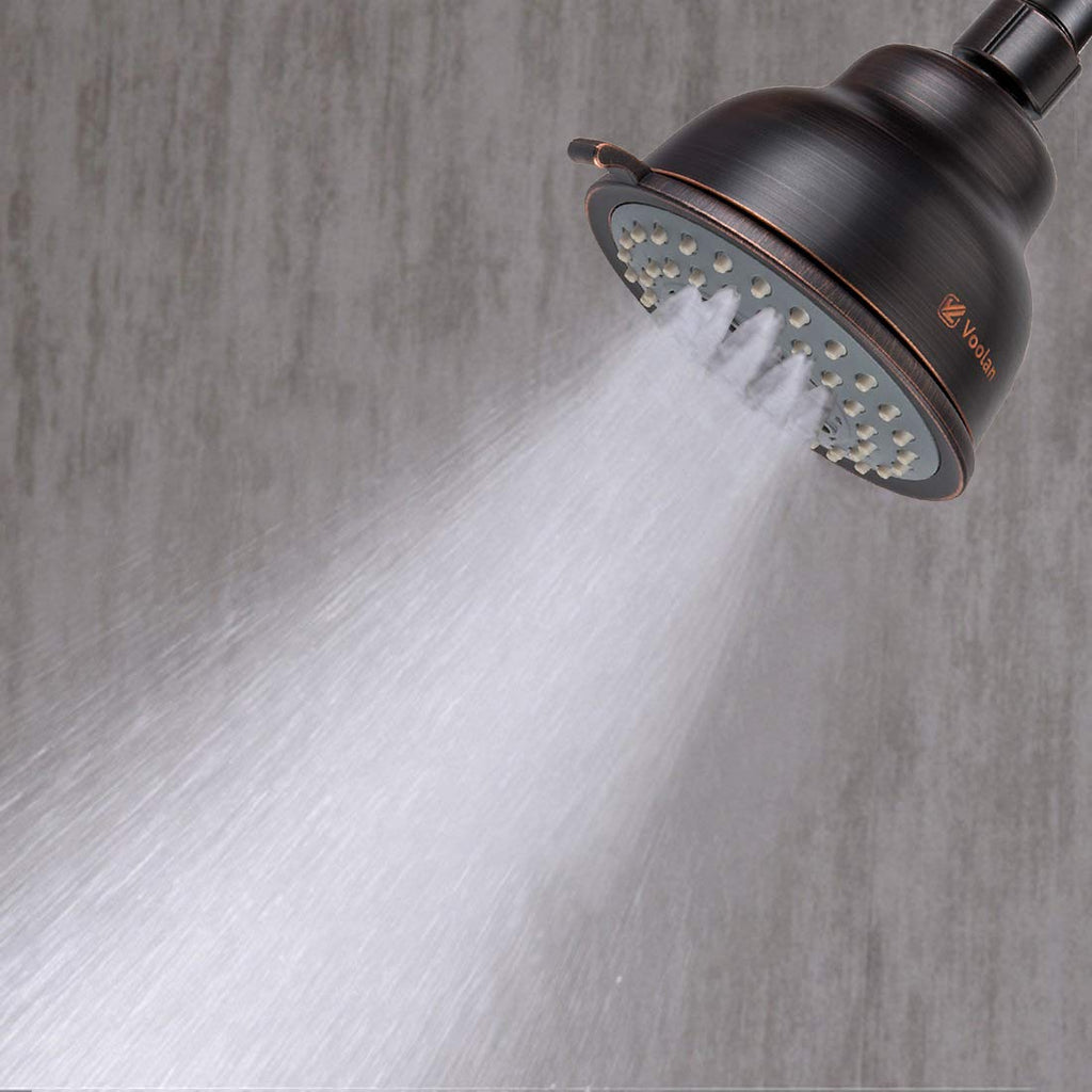 High Pressure Shower Head with Shower Arm - 5 Function Rain Shower Head - Comfortable Shower Experience Even at Low