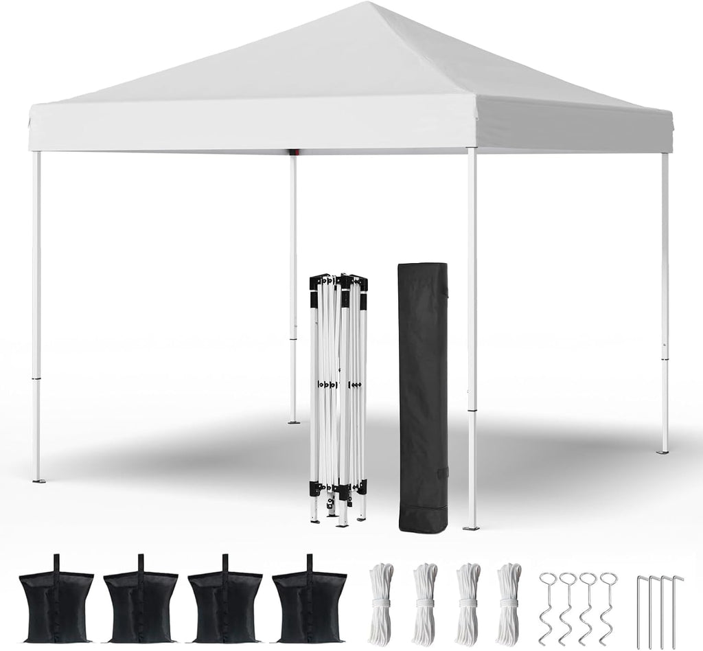 Shades 10x10 Pop Up Canopy, Heavy Duty Beach Tent with Carrying Bag for Easy Moving, Sun Shelter for Parties, Events
