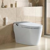 Black Smart Toilet with Bidet, One Piece Toilet with Tank and Pump for Low Water Pressure, AutoOpenClose Lid