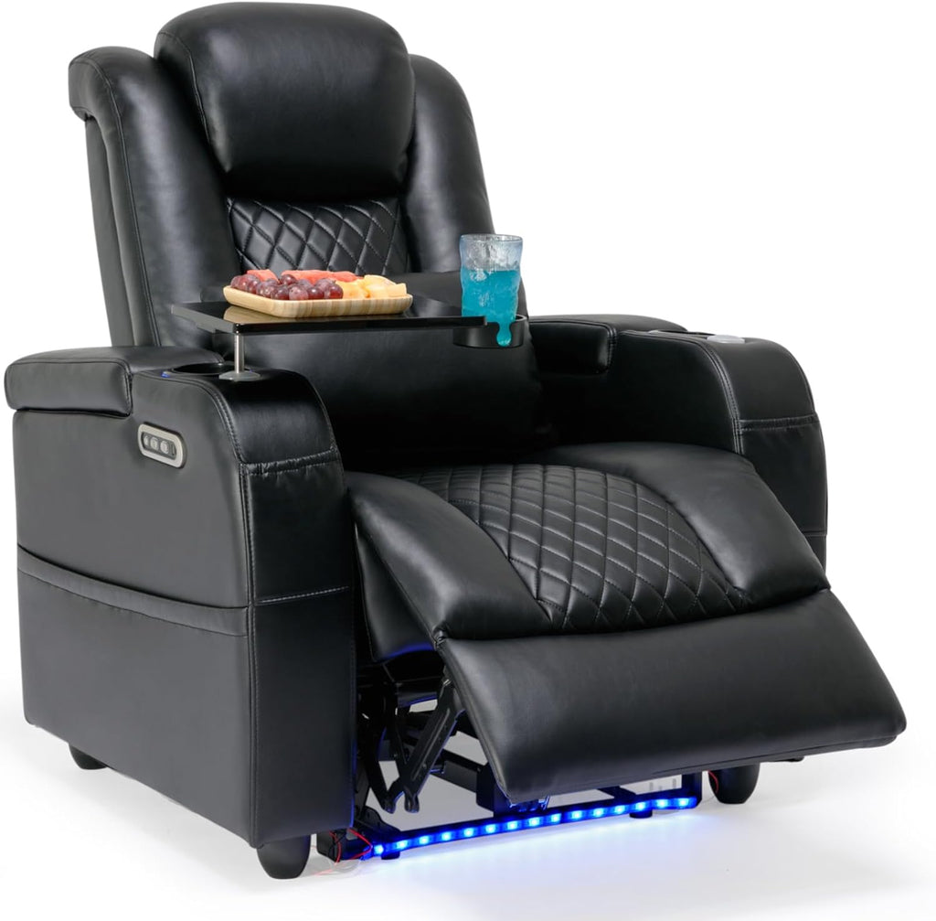 Home Theater Seating Seats, Game Movie Theater Chairs Theater Recliner Sofa with 7 Colors Ambient Lighting