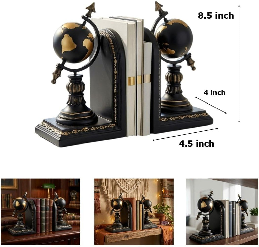 Globe Bookends, Armillary Sphere, Celestial, Arrow, Astronomy - Set of 2