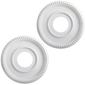 2 Pieces Ceiling Medallion Ceiling Fan Light Covers 12 1/2 OD x 3 7/8 ID x 3/4 P Smooth Ceiling Medallions for Light