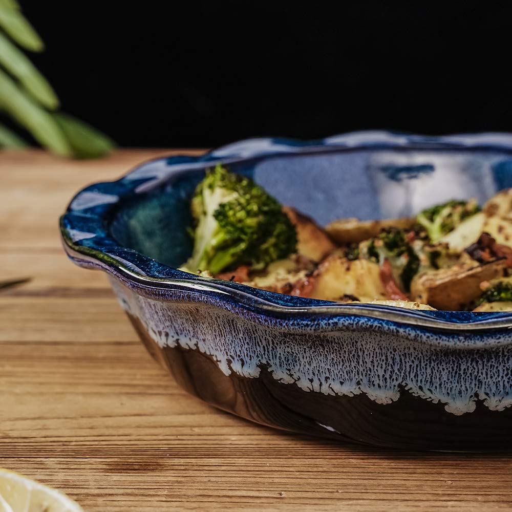 Ceramic, 9 Inches Pie Plate, Pie Dish for Dessert Kitchen, Round Baking Dish Pan for Dinner, Wrapping Upgrade